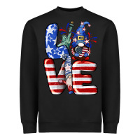 Black Love 4th of July with gnomes 4th of july Heavyweight Sweatshirt - CowGirlArtShop