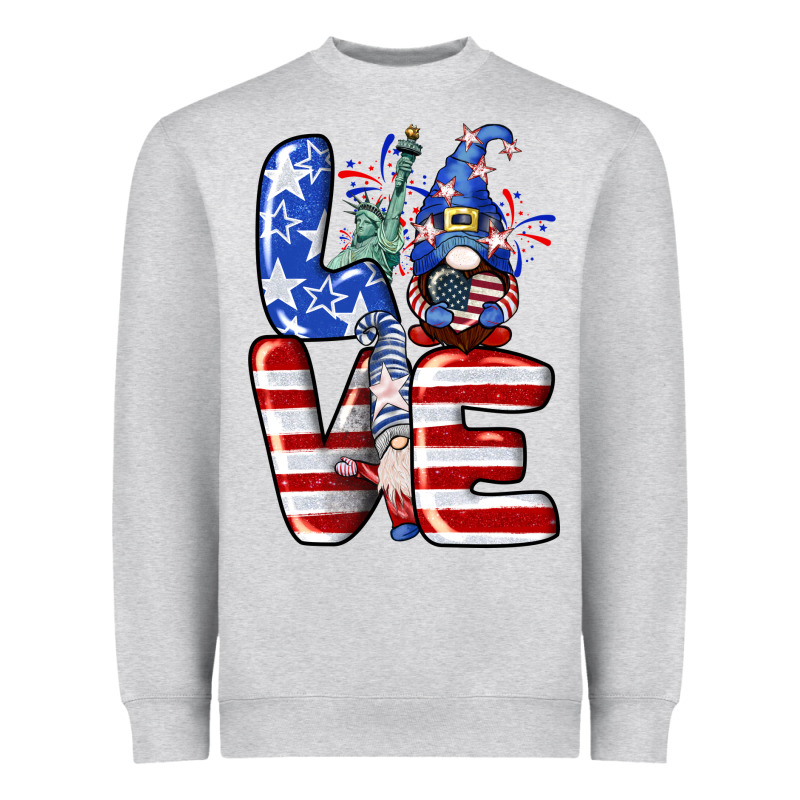 Love 4th Of July With Gnomes 4th Of July Heavyweight Sweatshirt by CowGirlArtShop | Teevron