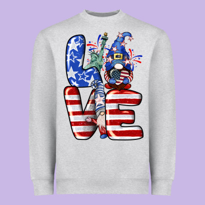 Love 4th Of July With Gnomes 4th Of July Heavyweight Sweatshirt Designed By Cowgirlartshop