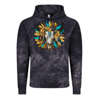 Cloud Black bull skull with sunflower Vintage Hoodie - RanaPortraitStore