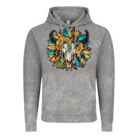 Cloud Rock bull skull with sunflower Vintage Hoodie - RanaPortraitStore