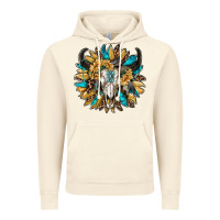 Vintage Artic bull skull with sunflower Vintage Hoodie - RanaPortraitStore