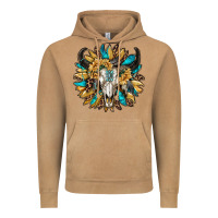 Vintage Camel bull skull with sunflower Vintage Hoodie - RanaPortraitStore