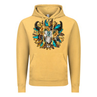 Vintage Mustard bull skull with sunflower Vintage Hoodie - RanaPortraitStore