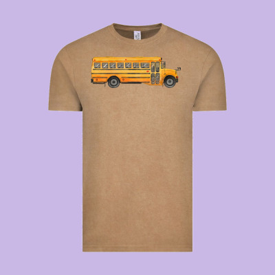 School Bus Vintage Tee Designed By Fadigitalartstudio
