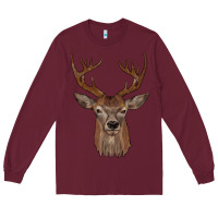 Burgundy deer Long Sleeve Tee - JahusDesignShop