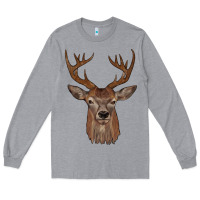 Heather Grey deer Long Sleeve Tee - JahusDesignShop