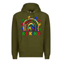 Army Green autism awareness rainbow Premium Hoodie - Artiststas