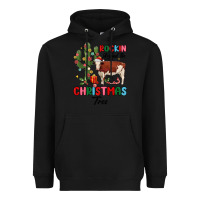 Black rockin around the christmas tree Heavyweight Hoodie - MaliasSmallBusiness