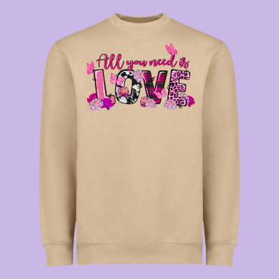 All You Need Is Love Valentine's Day Heavyweight Sweatshirt Designed By Fadigitalartstudio