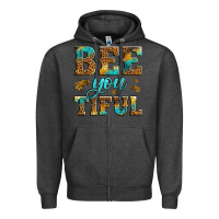 Charcoal Heather Western Bee You Tiful Bee Zipper Hoodie - LillyAllenDesigns