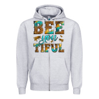 Heather Grey Western Bee You Tiful Bee Zipper Hoodie - LillyAllenDesigns