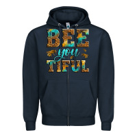 Navy Western Bee You Tiful Bee Zipper Hoodie - LillyAllenDesigns