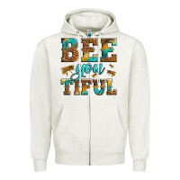 Oatmeal Heather Western Bee You Tiful Bee Zipper Hoodie - LillyAllenDesigns