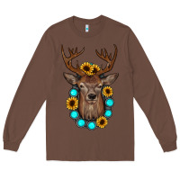 Chestnut deer gemstone sunflower Long Sleeve Tee - JahusDesignShop