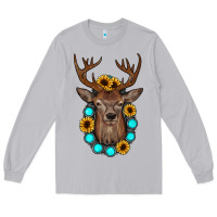 Moon Dust deer gemstone sunflower Long Sleeve Tee - JahusDesignShop