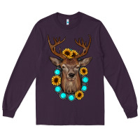 Plum deer gemstone sunflower Long Sleeve Tee - JahusDesignShop