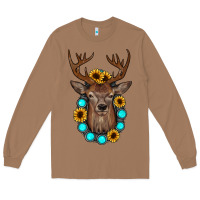 Toasted Coconut deer gemstone sunflower Long Sleeve Tee - JahusDesignShop
