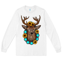 White deer gemstone sunflower Long Sleeve Tee - JahusDesignShop