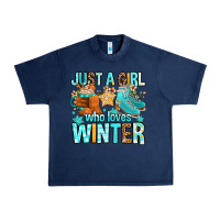 Navy just a girl who loves winter Urban Heavy Tee - FaDigitalArtStudio