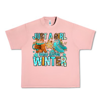 Salmon just a girl who loves winter Urban Heavy Tee - FaDigitalArtStudio