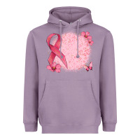 Lavender customized breast cancer ribbon and background Heavyweight Hoodie - MaliasSmallBusiness
