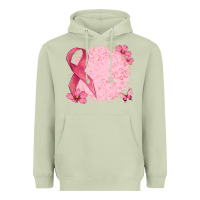 Matcha customized breast cancer ribbon and background Heavyweight Hoodie - MaliasSmallBusiness