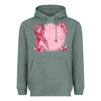 Sage customized breast cancer ribbon and background Heavyweight Hoodie - MaliasSmallBusiness