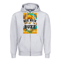 Heather Grey bee nice or buzz off Zipper Hoodie - LillyAllenDesigns