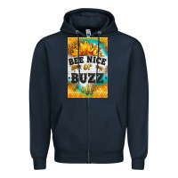 Navy bee nice or buzz off Zipper Hoodie - LillyAllenDesigns
