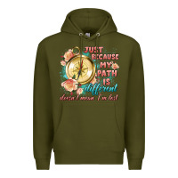 Army Green just because my path is different Premium Hoodie - Artiststas