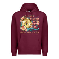 Burgundy just because my path is different Premium Hoodie - Artiststas