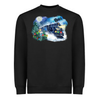 Black polar express winter Heavyweight Sweatshirt - FaDigitalArtStudio