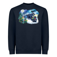 Navy polar express winter Heavyweight Sweatshirt - FaDigitalArtStudio