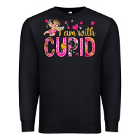Black i am with cupid Premium Sweatshirt - NancyCooperArtShop