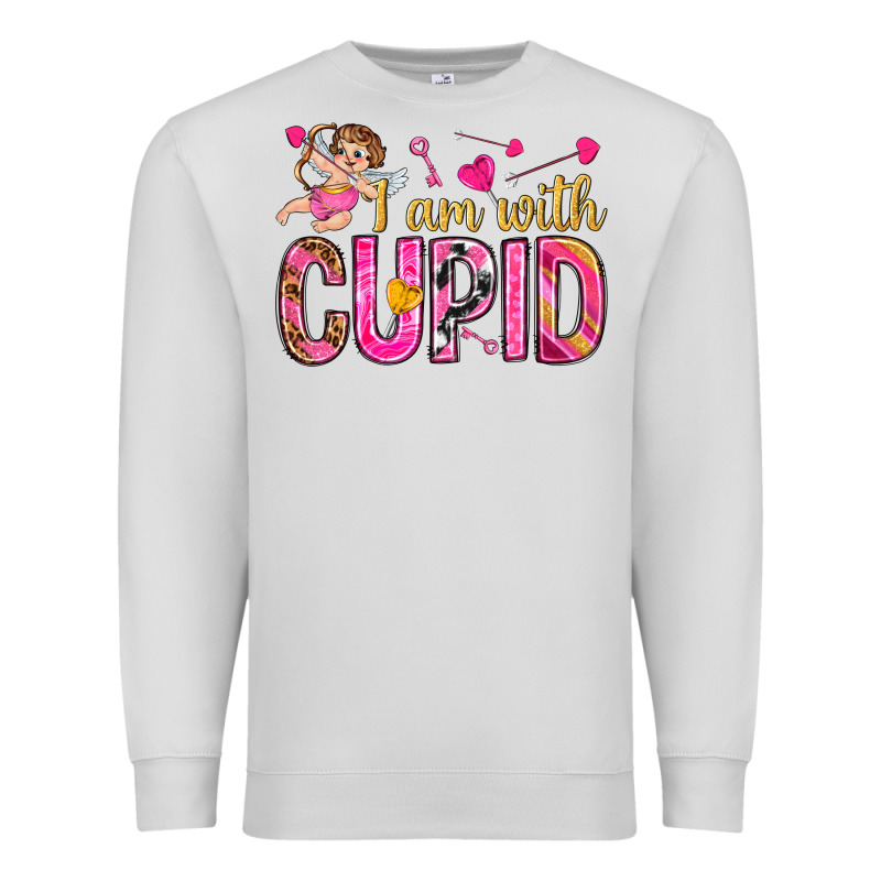 I Am With Cupid Premium Sweatshirt by NancyCooperArtShop | Teevron