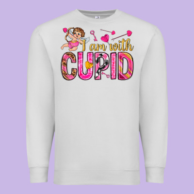 I Am With Cupid Premium Sweatshirt Designed By Nancycooperartshop