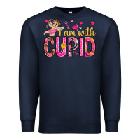 Navy i am with cupid Premium Sweatshirt - NancyCooperArtShop