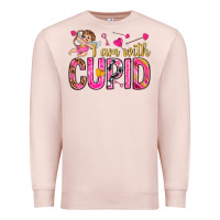 Pale Pink i am with cupid Premium Sweatshirt - NancyCooperArtShop