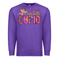 Purple i am with cupid Premium Sweatshirt - NancyCooperArtShop