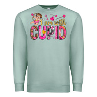 Seafoam i am with cupid Premium Sweatshirt - NancyCooperArtShop