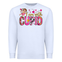 White i am with cupid Premium Sweatshirt - NancyCooperArtShop