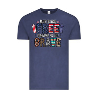 Vintage Denim land of the beacause of the brave Vintage Tee - CowhideDigitalArt