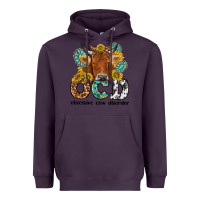 Plum obsessive cow disorder Heavyweight Hoodie - NancyCooperArtShop