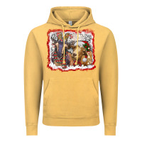 Vintage Mustard christmas goats Vintage Hoodie - RanaPortraitStore