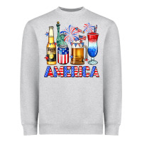 Heather Grey 4th of July American drinks America Heavyweight Sweatshirt - Neo Western