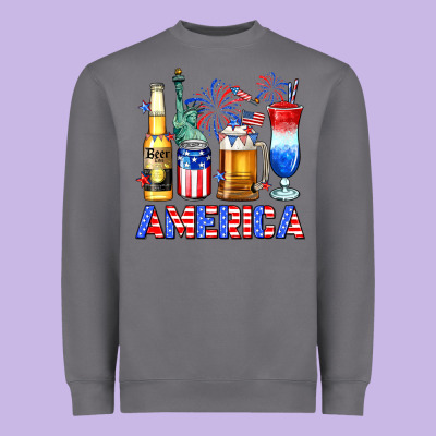 4th Of July American Drinks America Heavyweight Sweatshirt Designed By Neo Western