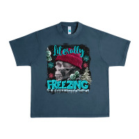 Midnight Navy literally freezing skull Urban Heavy Tee - FaDigitalArtStudio