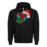 Black Christmas heart gemstones leopard Zipper Hoodie - BarkalooDesign