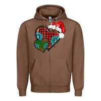 Chestnut Christmas heart gemstones leopard Zipper Hoodie - BarkalooDesign